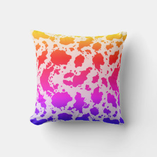 Multicolor Cow Print Throw Pillow