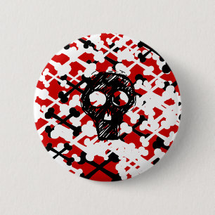 Multicolor Crossbones 2 Inch Round Button