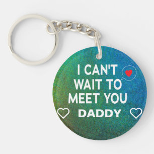 Multicolor Custom Baby's Sonogram Expectant Dad Keychain