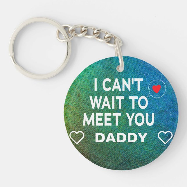 Multicolor Custom Baby's Sonogram Expectant Dad Keychain (Front)
