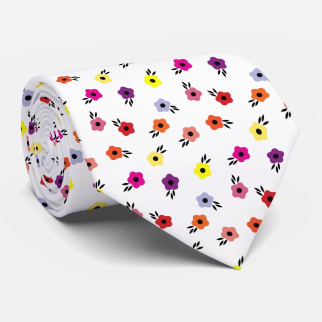 Multicolor cute flower pattern tie (Rolled)