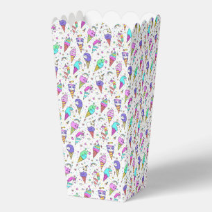 Multicolor cute ice-cream can unicorn pattern favor box