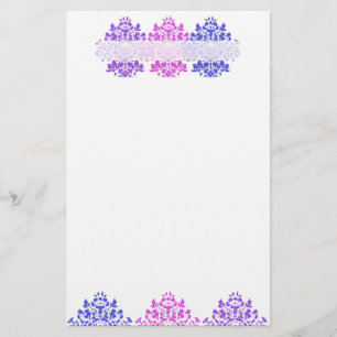 Multicolor Damask Stationery
