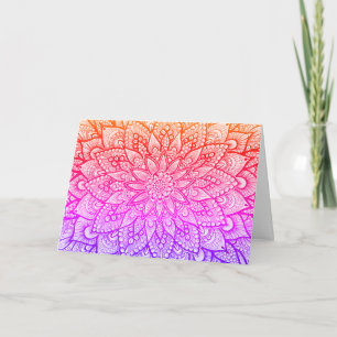 MultiColor Detailed Mandala Art Happy Birthday Card