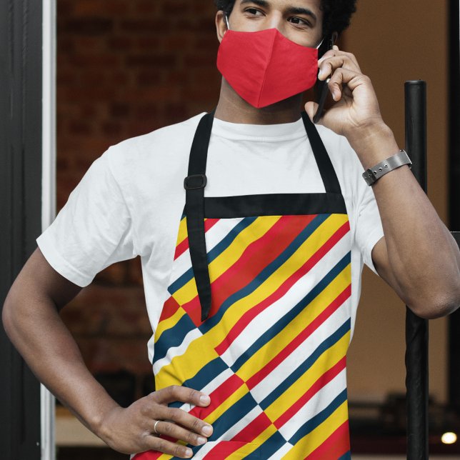 Multicolor Diagonal Stripes Apron (apron)