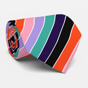 Multicolor Diagonal Stripes Modern Pattern Tie