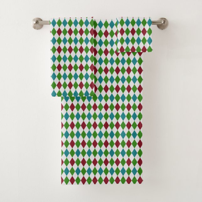 Multicolor Diamond Glitter Bath Towel Set (Insitu)