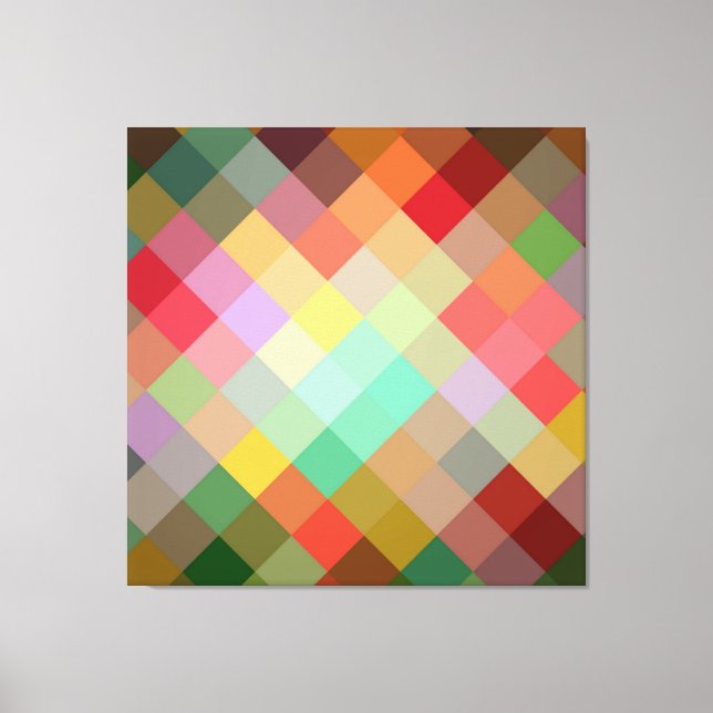Multicolor Diamond Seamless Pattern 2 Canvas Print (Front)