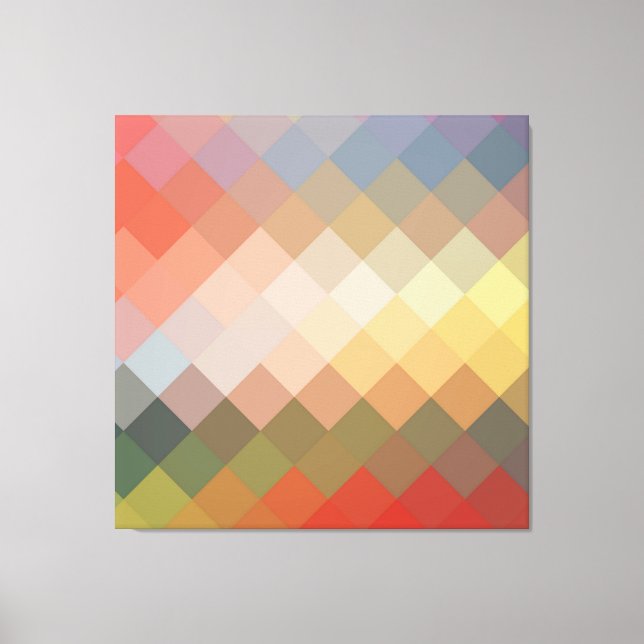 Multicolor Diamond Seamless Pattern Canvas Print (Front)