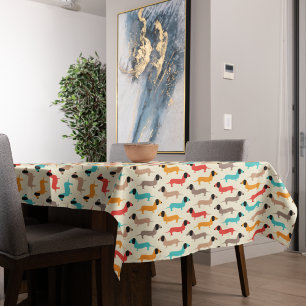Multicolor Dogs Pattern Tablecloth