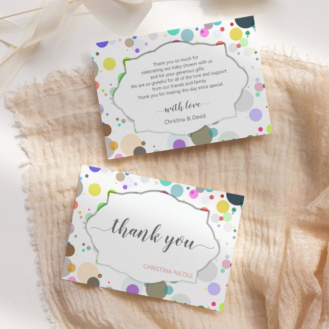 Multicolor Dots Cute Baby Shower Thank You Card (Creator Uploaded)