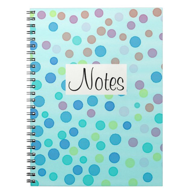 Multicolor dots on light blue notebook (Front)