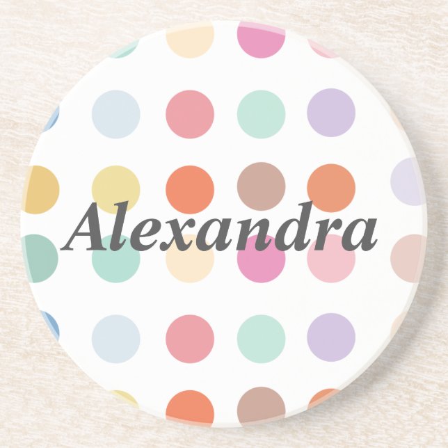Multicolor Dots Pattern Coaster (Front)