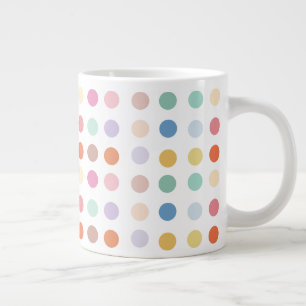 Multicolor Dots Pattern Large Coffee Mug
