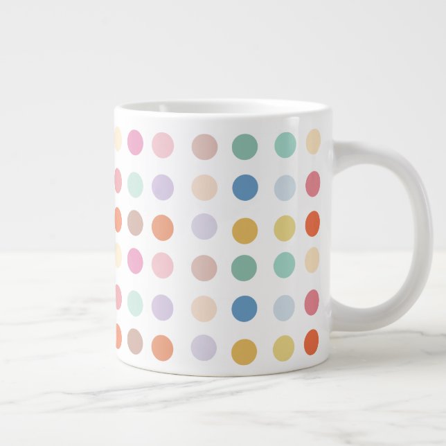 Multicolor Dots Pattern Large Coffee Mug (Right)