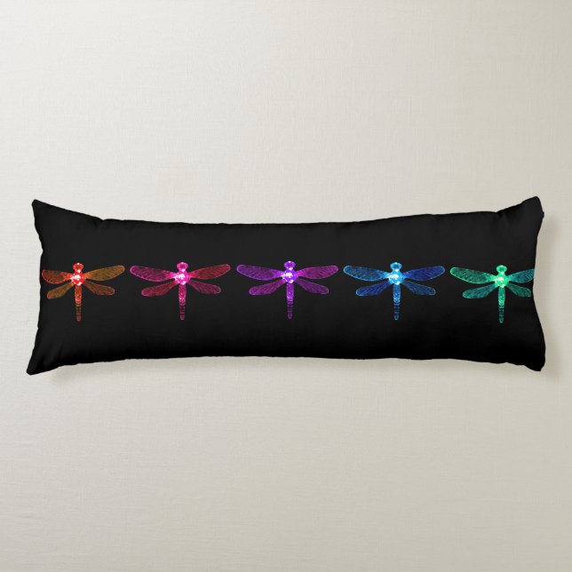 Multicolor Dragonflies Body Pillow (Front)