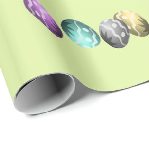 Multicolor Easter eggs on green Wrapping Paper