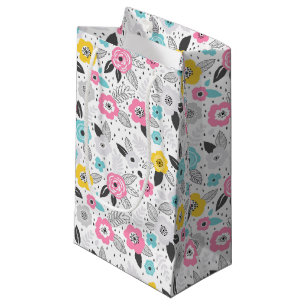 Multicolor elegant ditsy floral pattern small gift bag