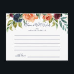 Multicolor Elegant Floral Wedding Advice Card<br><div class="desc">This multicolor elegant floral wedding advice card is perfect for a modern wedding. The design features neatly hand-drawn bouquets of pink, blush, yellow, burgundy, red, indigo flowers and green foliage, inspiring natural beauty. These cards are perfect for a wedding, bridal shower, baby shower, graduation party & more. Personalize the cards...</div>
