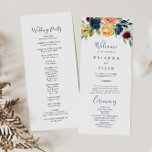 Multicolor Elegant Floral Wedding Program<br><div class="desc">This multicolor elegant floral wedding program is perfect for a modern wedding. The design features neatly hand-drawn bouquets of pink,  blush,  yellow,  burgundy,  red,  indigo flowers and green foliage,  inspiring natural beauty.</div>