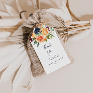 Multicolor Elegant Floral Wedding Thank You Gift Tags
