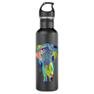 Multicolor Elephant Psychadelic T Shirt 710 Ml Water Bottle