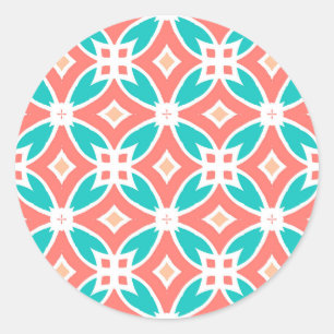 Multicolor Ethnic Pattern Classic Round Sticker