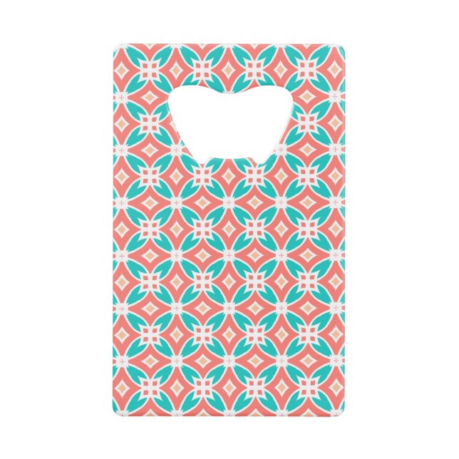 Multicolor Ethnic Pattern Credit Card Bottle Opener (Front)