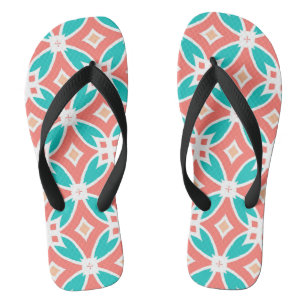 Multicolor Ethnic Pattern Flip Flops