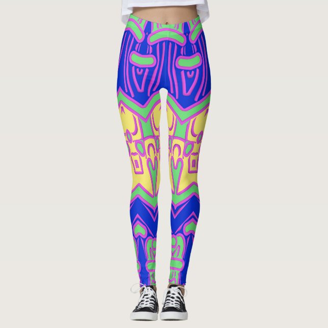 Multicolor fabric pattern "Ratti_Creative_Arts" Le Leggings (Front)
