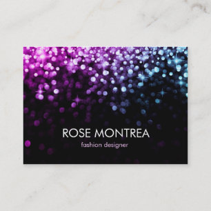 Multicolor Falling Glitter Bokeh Business Card