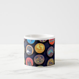 Multicolor Faux Bottle Cap Design Espresso Cup