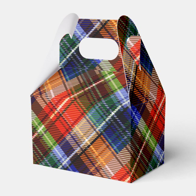 Multicolor Flannel Plaid Tartan Pattern  Favor Box (Front Side)