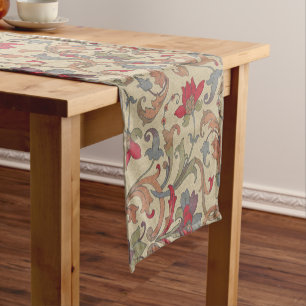 Multicolor Floral Damask Table Runner