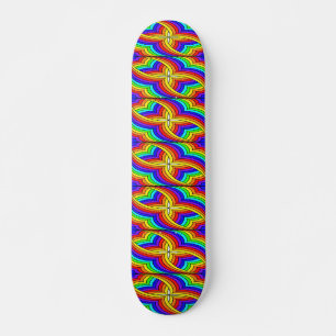 Multicolor floral design skateboard