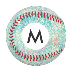 Multicolor Floral Doodle Pattern Baseball