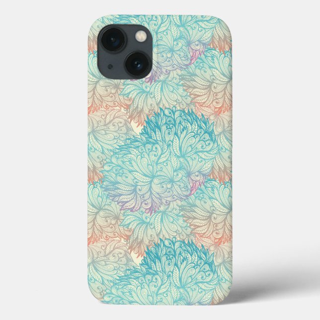 Multicolor Floral Doodle Pattern Case-Mate iPhone Case (Back)