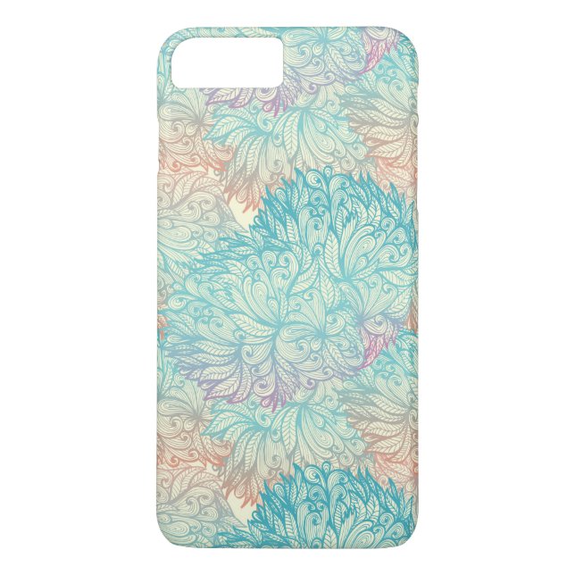 Multicolor Floral Doodle Pattern Case-Mate iPhone Case (Back)