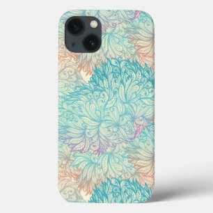 Multicolor Floral Doodle Pattern iPhone 13 Case