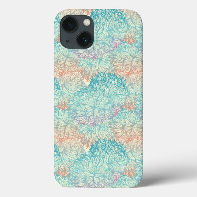 Multicolor Floral Doodle Pattern Case-Mate iPhone Case (Back)