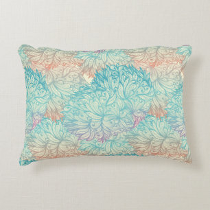 Multicolor Floral Doodle Pattern Decorative Pillow
