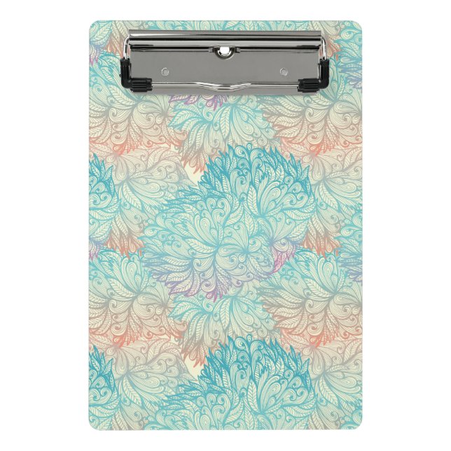 Multicolor Floral Doodle Pattern Mini Clipboard (Front)
