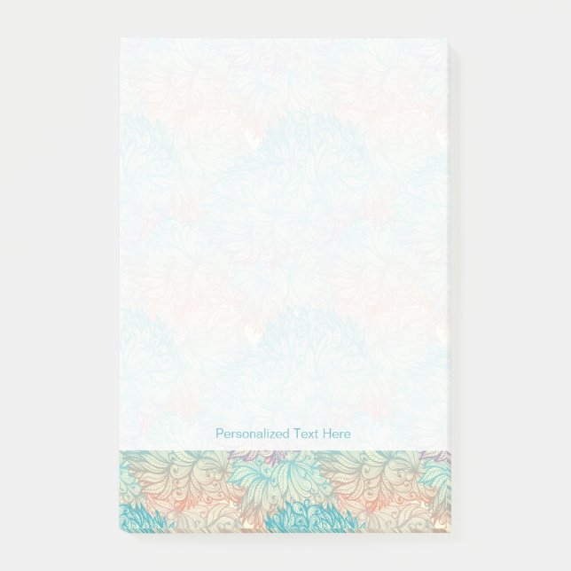 Multicolor Floral Doodle Pattern Post-it Notes (Front)
