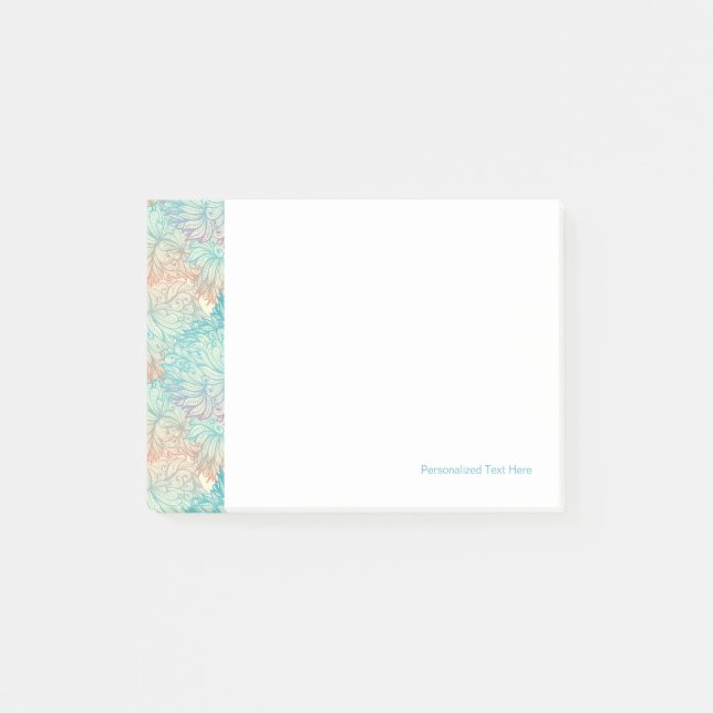 Multicolor Floral Doodle Pattern Post-it Notes (Front)