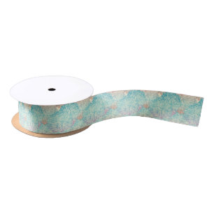 Multicolor Floral Doodle Pattern Satin Ribbon
