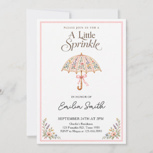Multicolor Floral Umbrella Baby Sprinkle Invitation