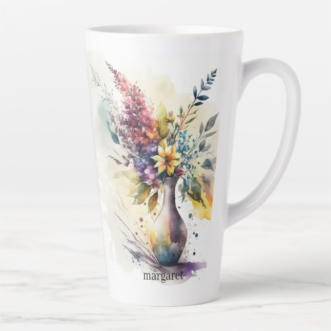 Multicolor Florals #5 Latte Mug (Right)