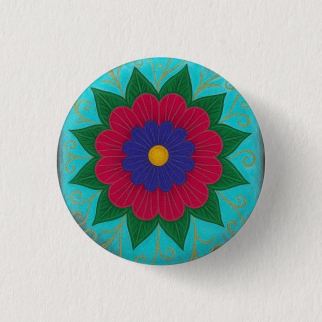 Multicolor flower button (Front)
