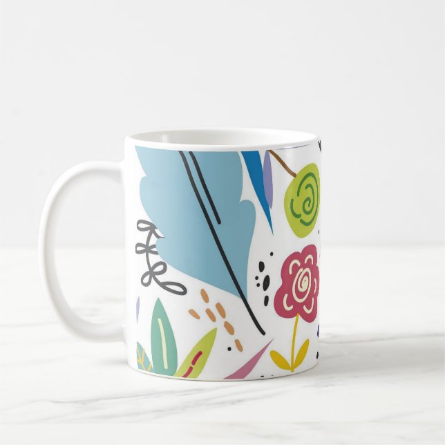 Multicolor Flowers Spring Background Coffee Mug (Left)