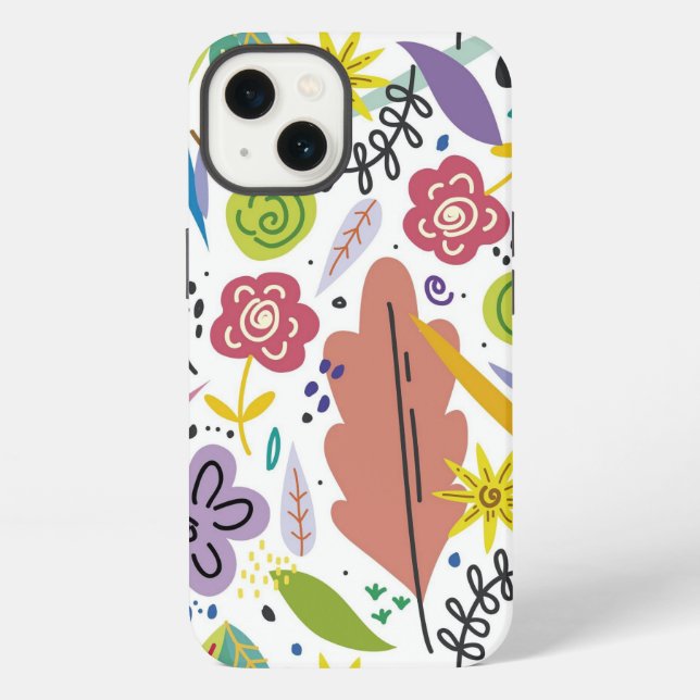 Multicolor Flowers Spring Background iPhone Case (Back)